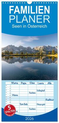 Vorderes Coverbild Familienplaner 2026 - Seen in Österreich mit 5 Spalten (Wandkalender, 21 x 45 cm) CALVENDO