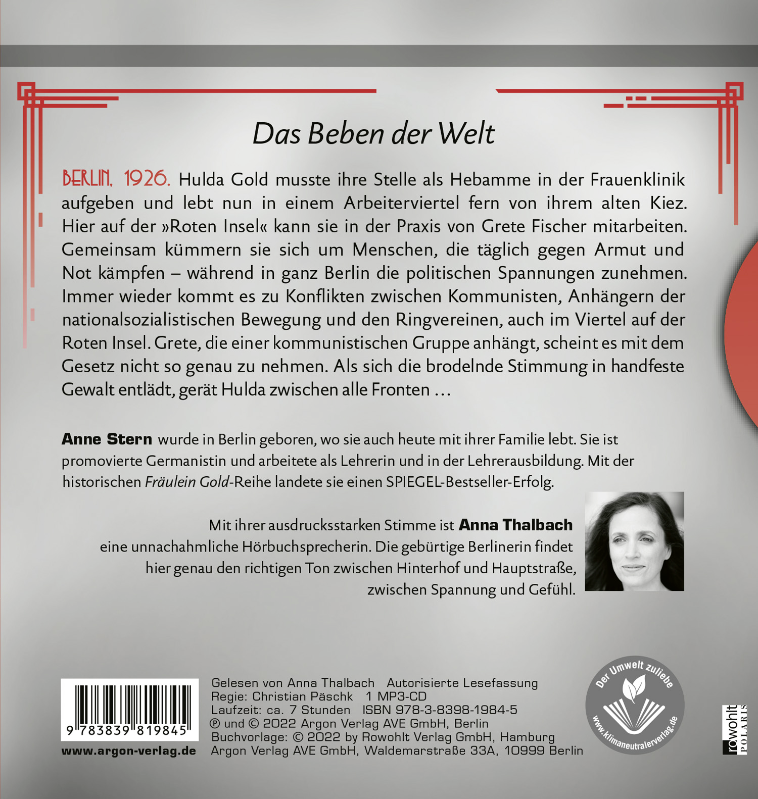 Rückseitencover Fräulein Gold: Die Rote Insel