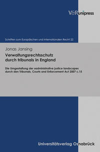 Vorderes Coverbild Verwaltungsrechtsschutz durch tribunals in England