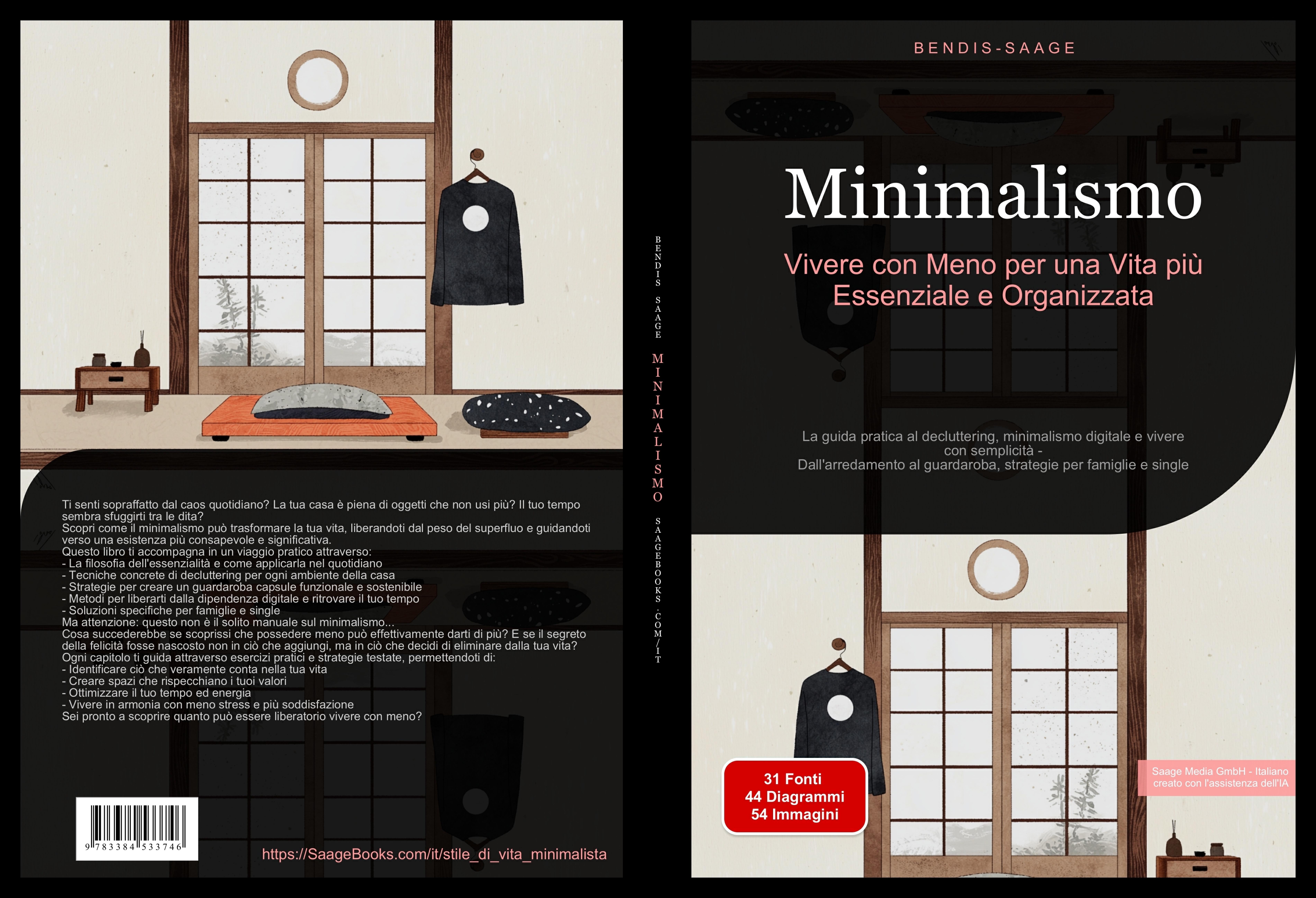 Gesamtes Coverbild Minimalismo: Vivere con Meno per una Vita più Essenziale e Organizzata