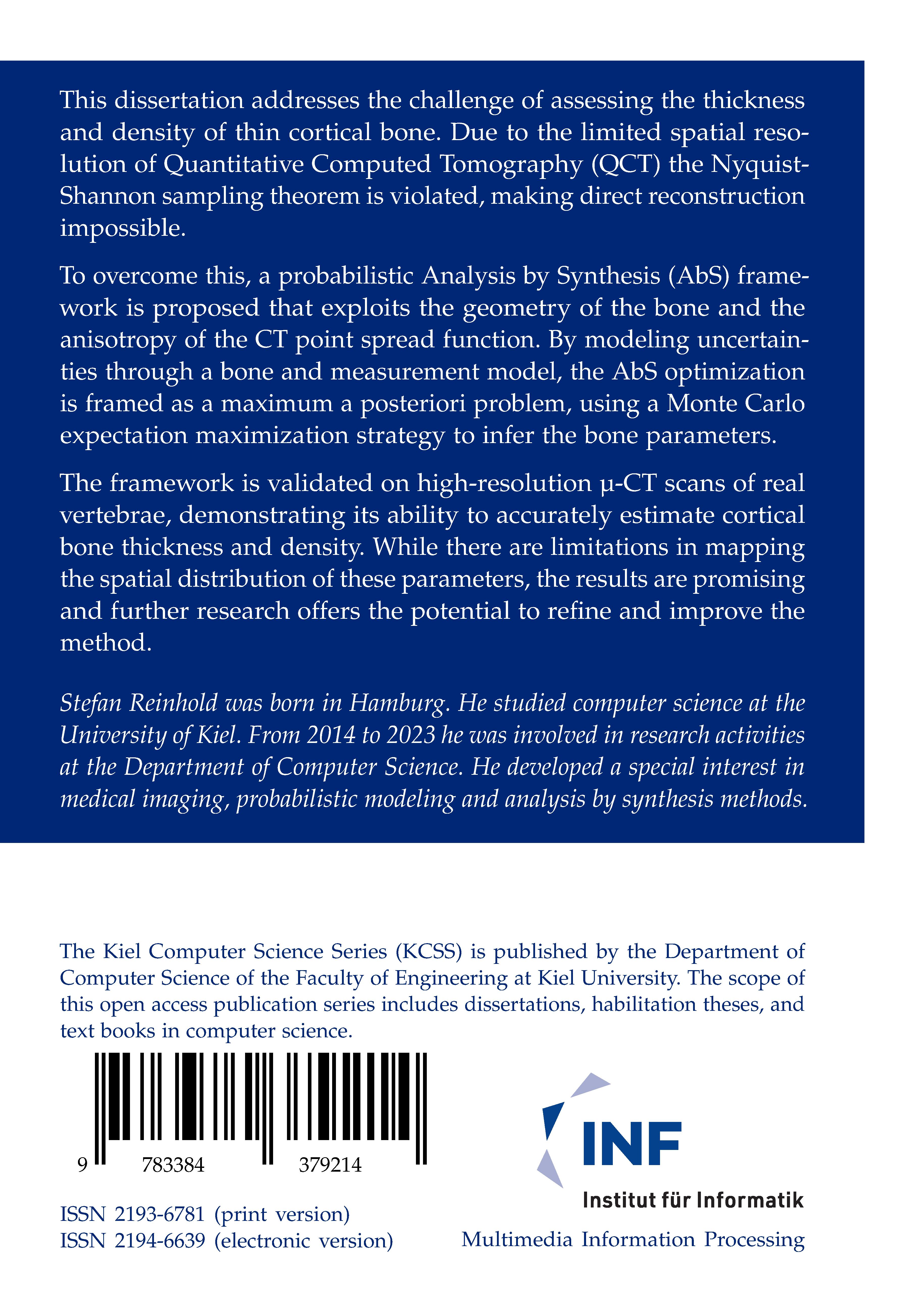 Rückseitencover Property Estimation of Thin Cortical Bone from Clinical QCT: An Analysis by Synthesis Approach