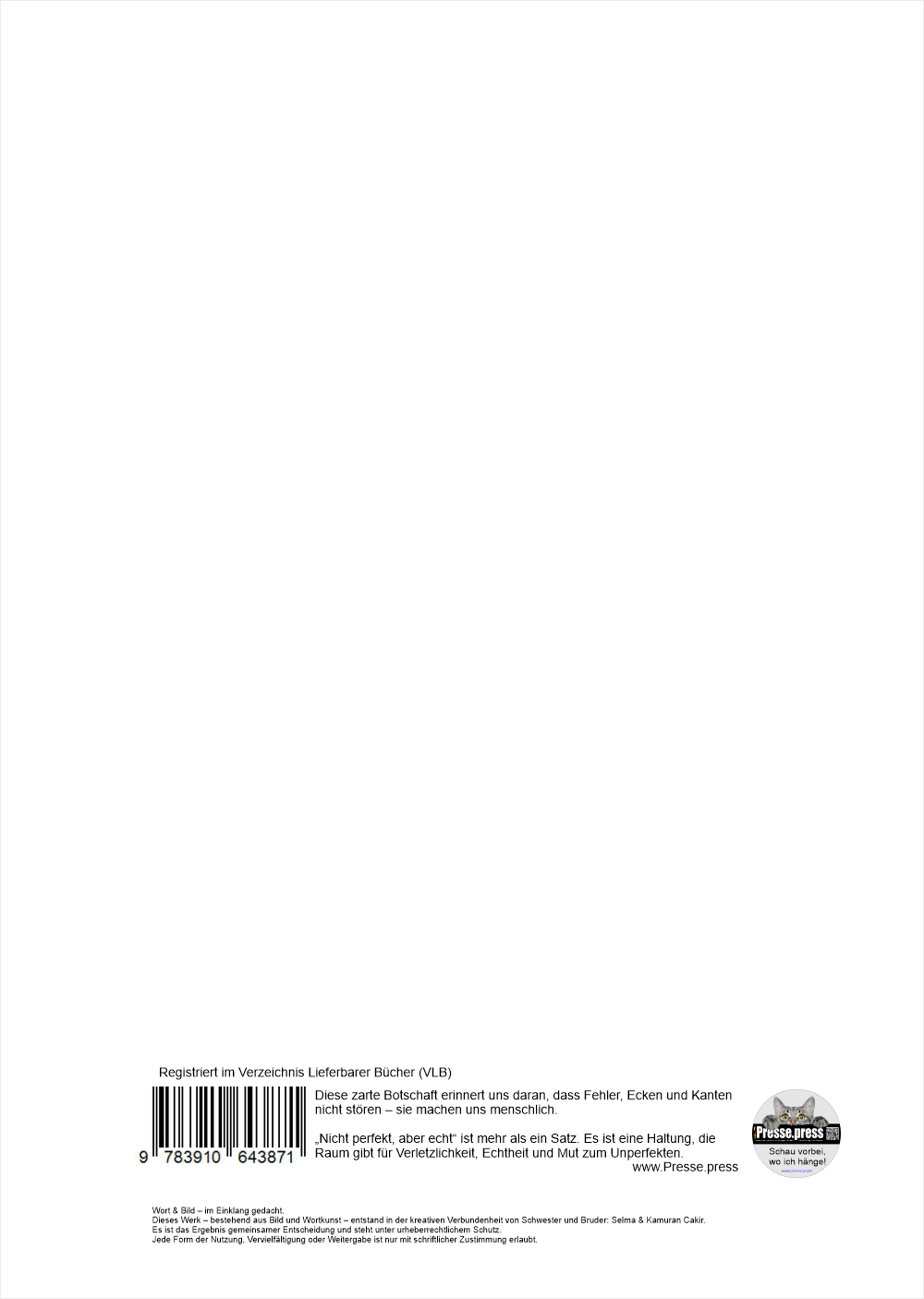 Rückseitencover Nicht perfekt, aber echt