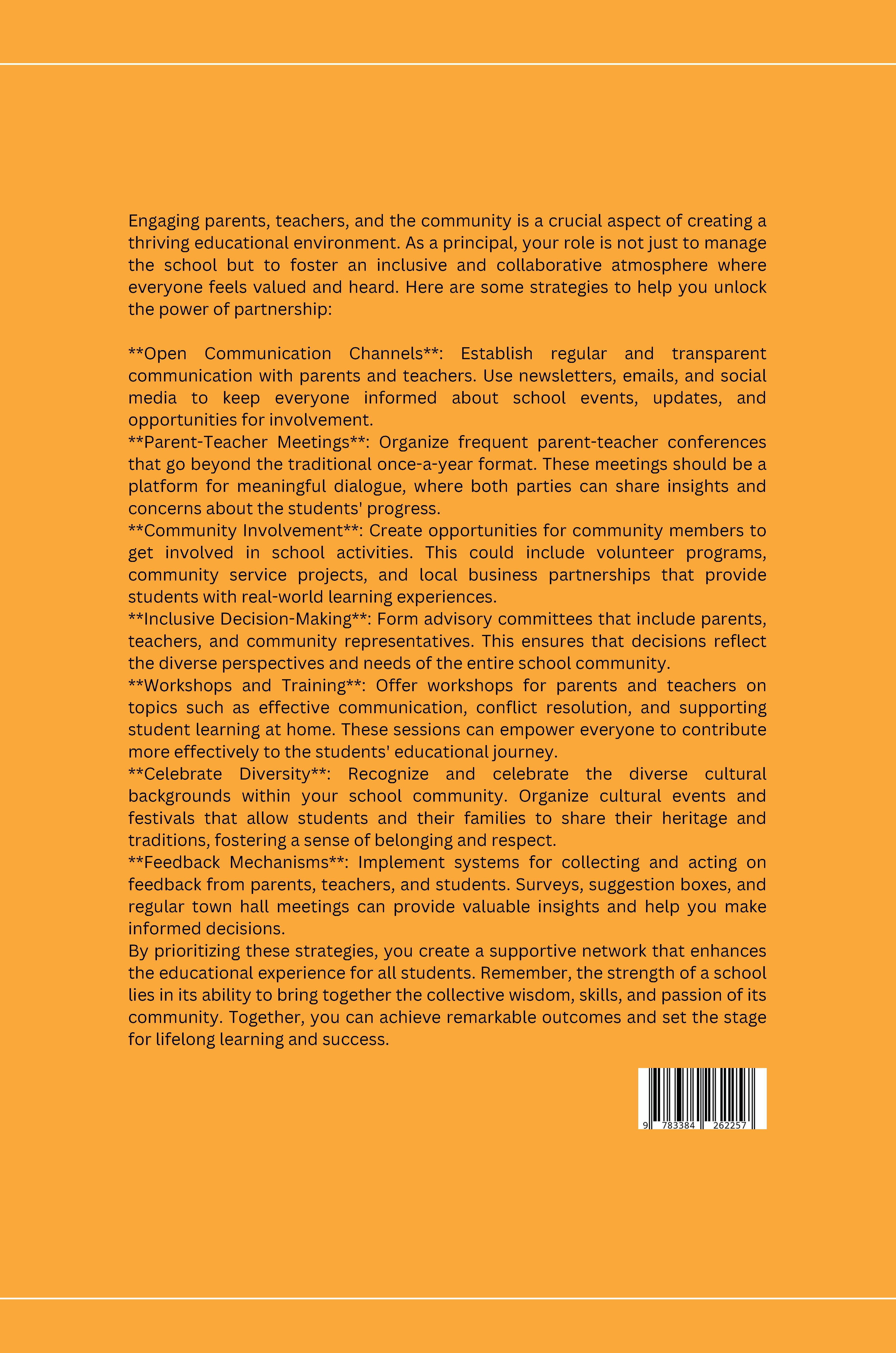 Rückseitencover Unlocking the Power of Partnership: A Principal's Guide to Engaging Parents