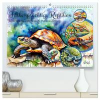 Vorderes Coverbild Farbenprächtige Reptilien (hochwertiger Premium Wandkalender 2025 DIN A2 quer), Kunstdruck in Hochglanz