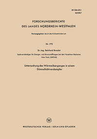 Vorderes Coverbild Untersuchung des Wärmeüberganges in einem Dünnschichtverdampfer