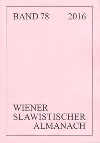 Vorderes Coverbild Wiener Slawistischer Almanach Band 78/2016