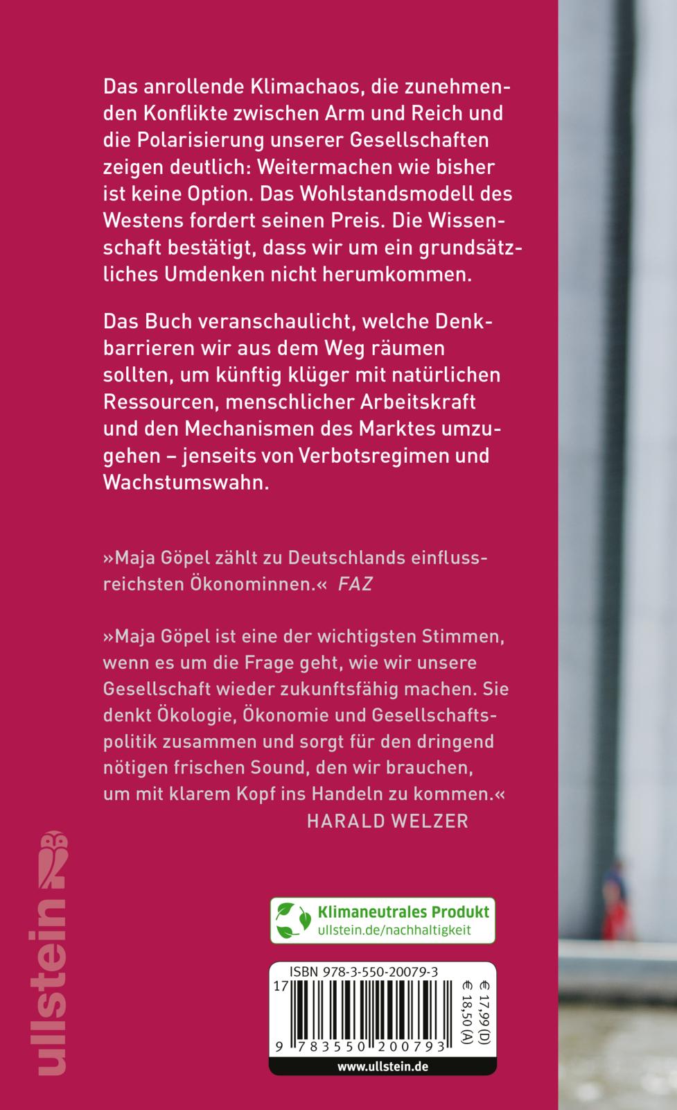 Rückseitencover Unsere Welt neu denken