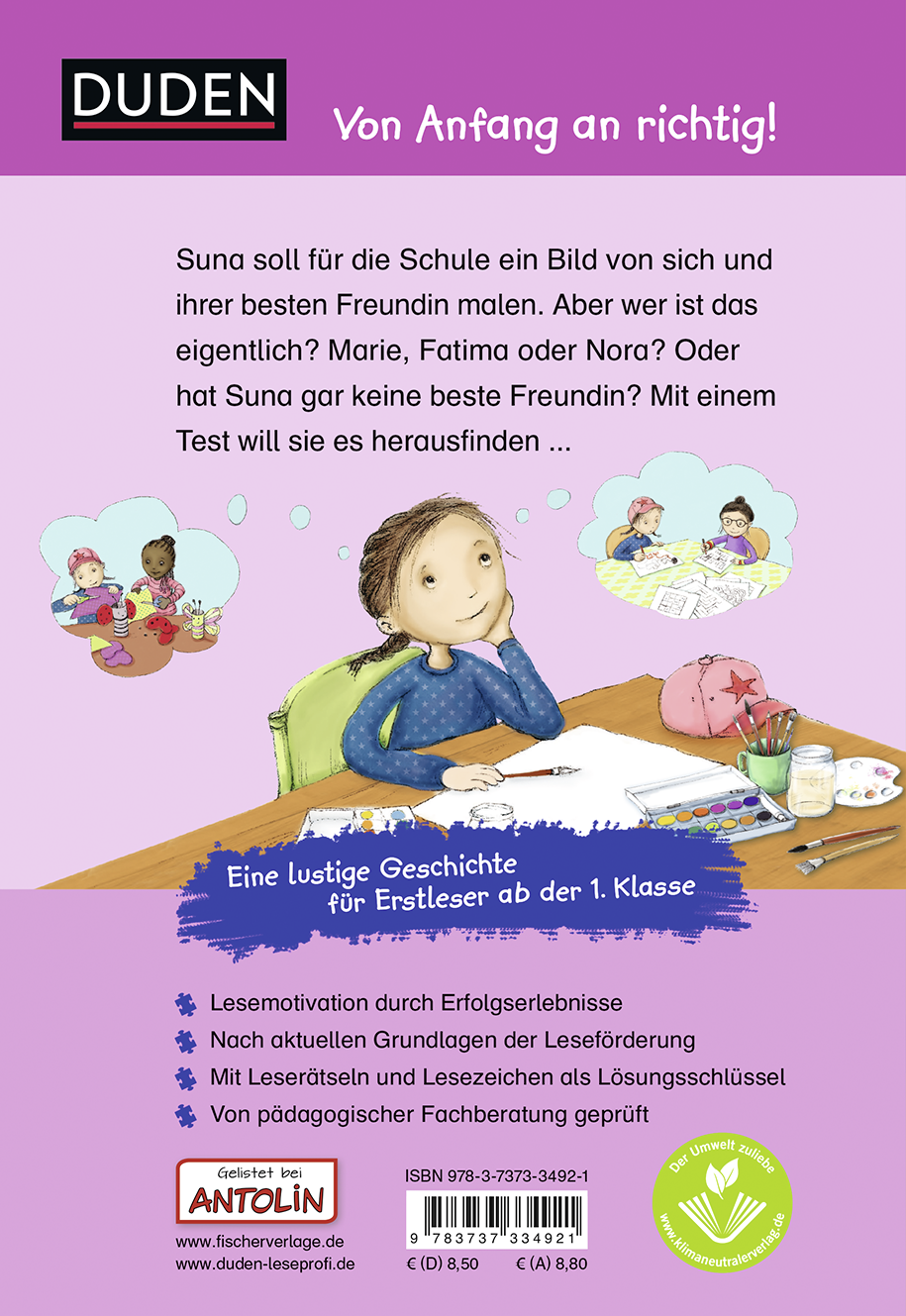 Rückseitencover Duden Leseprofi – Beste Freundinnen - zusammen sind wir stark, 1. Klasse