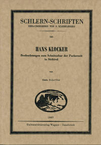 Vorderes Coverbild Hans Klocker