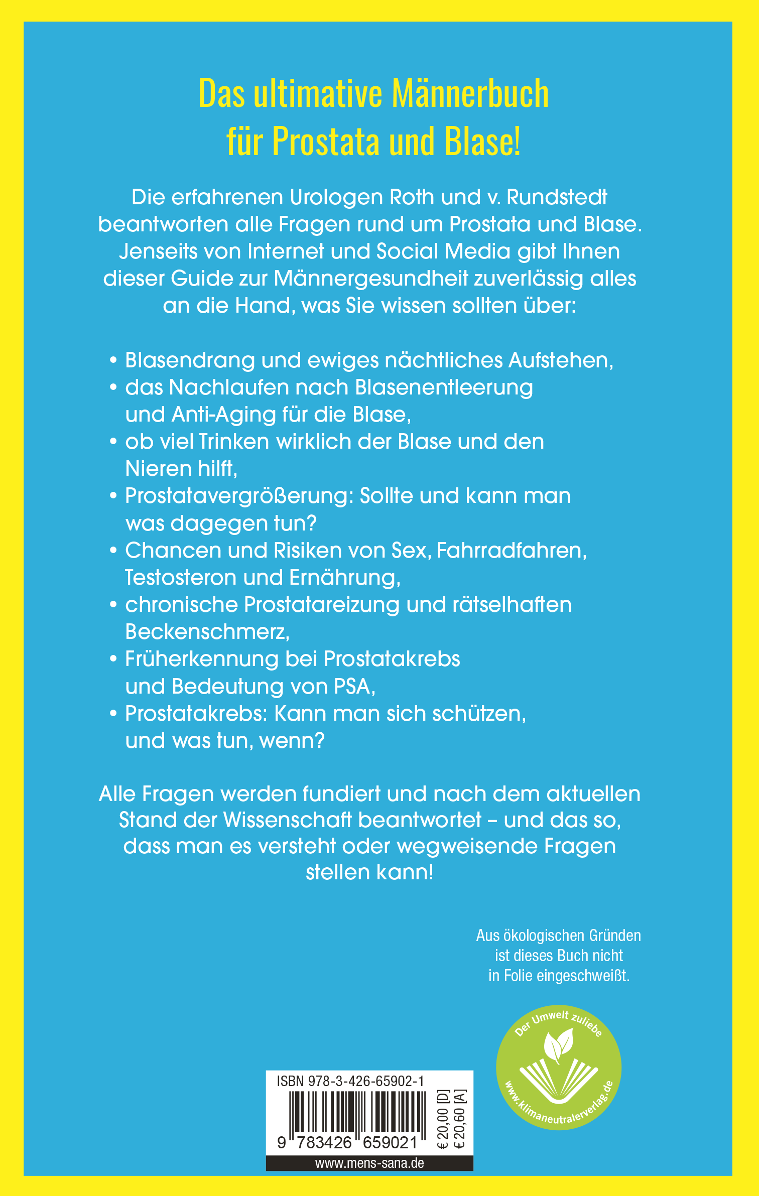 Rückseitencover Der Prostata- und Blasen-Guide