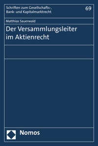 Vorderes Coverbild Der Versammlungsleiter im Aktienrecht