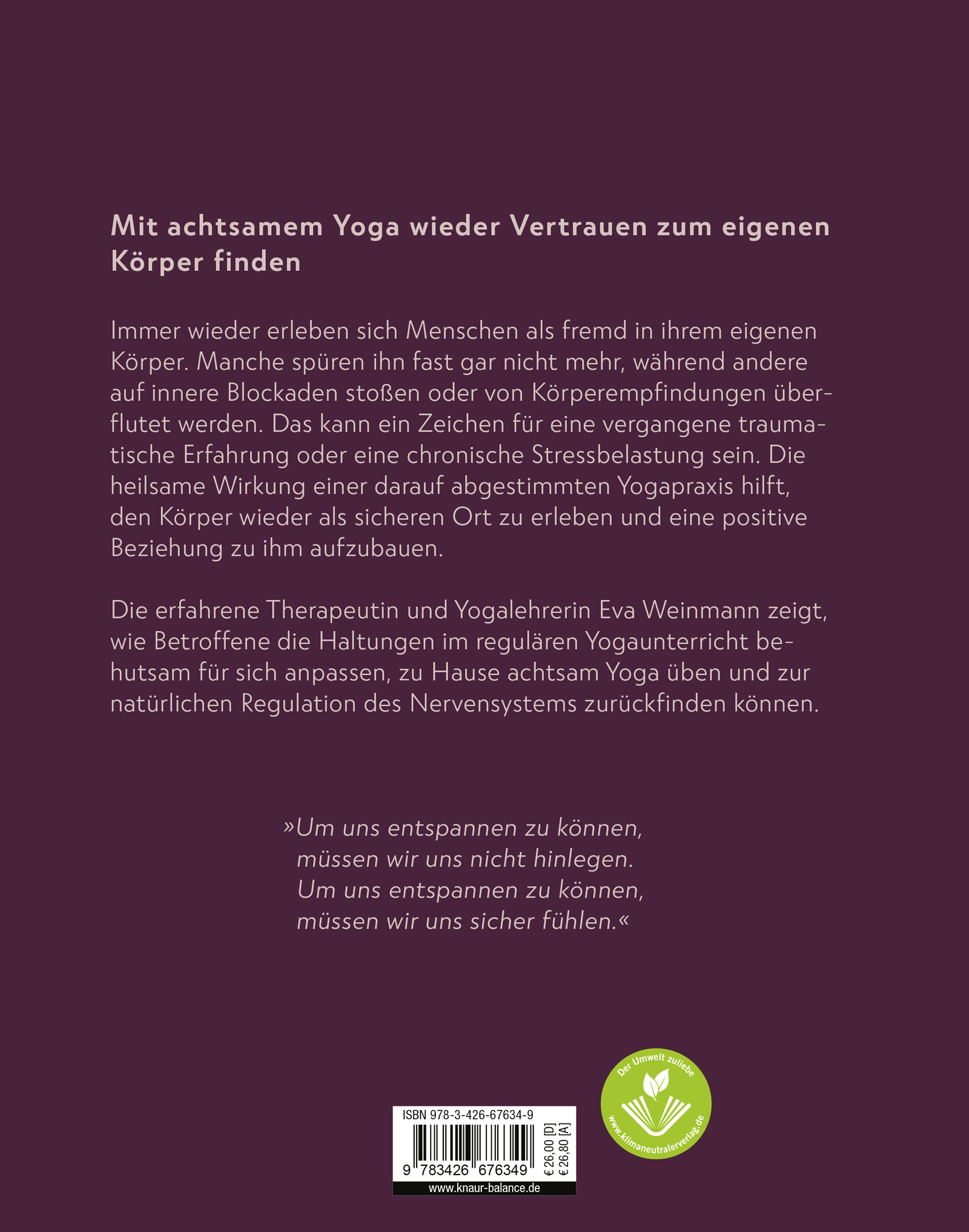 Rückseitencover Wenn dein Körper sich erinnert