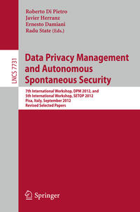 Vorderes Coverbild Data Privacy Management and Autonomous Spontaneous Security