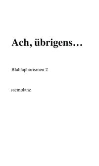 Vorderes Coverbild Ach, übrigens…