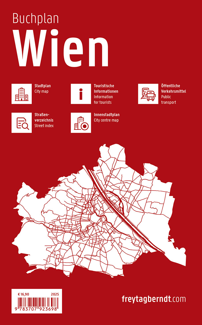 Rückseitencover Wien, Buchplan, Städteatlas 1:20.000, freytag & berndt