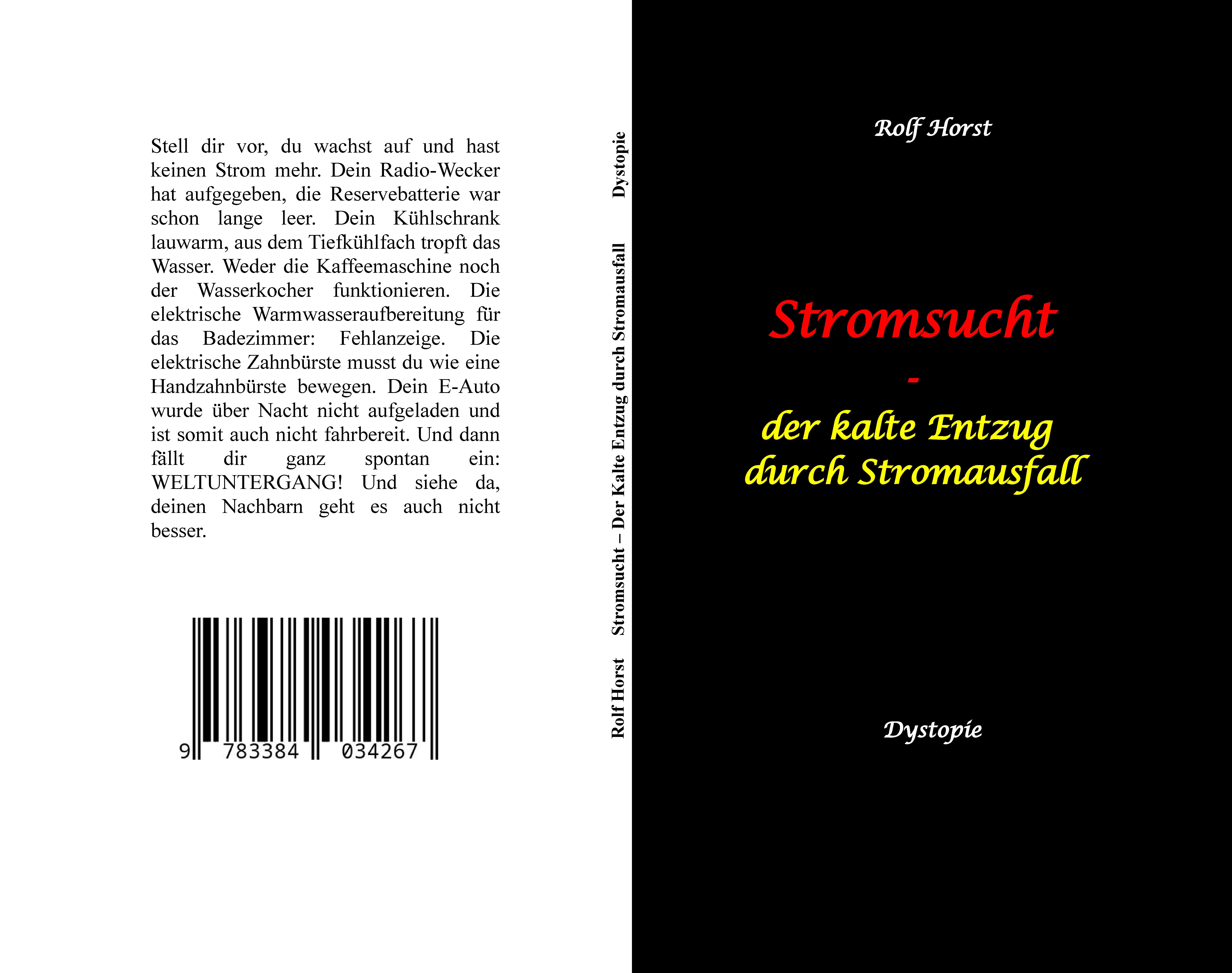 Gesamtes Coverbild Stromsucht - Autismus, Asperger-Syndrom, Cyberattacke, Hackerangriff, Stromausfall, Energiekrise, Verkehrschaos, E-Auto, E-Bike, manuelle Fertigkeiten, Handyausfall, kein Internet