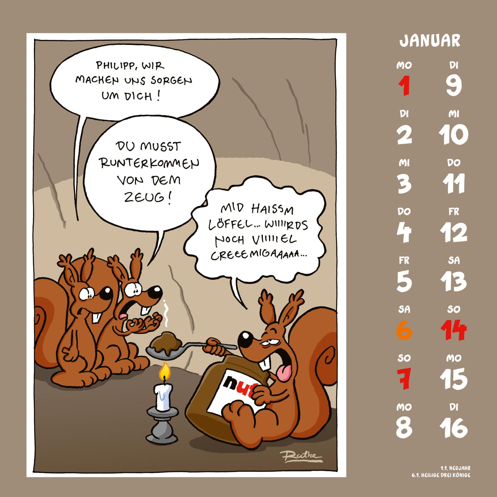 Beispielinhalt (Bild) Shit happens! Wandkalender 2024