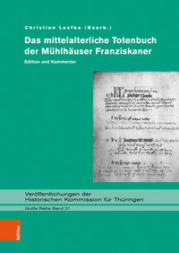 Vorderes Coverbild Das mittelalterliche Totenbuch der Mühlhäuser Franziskaner