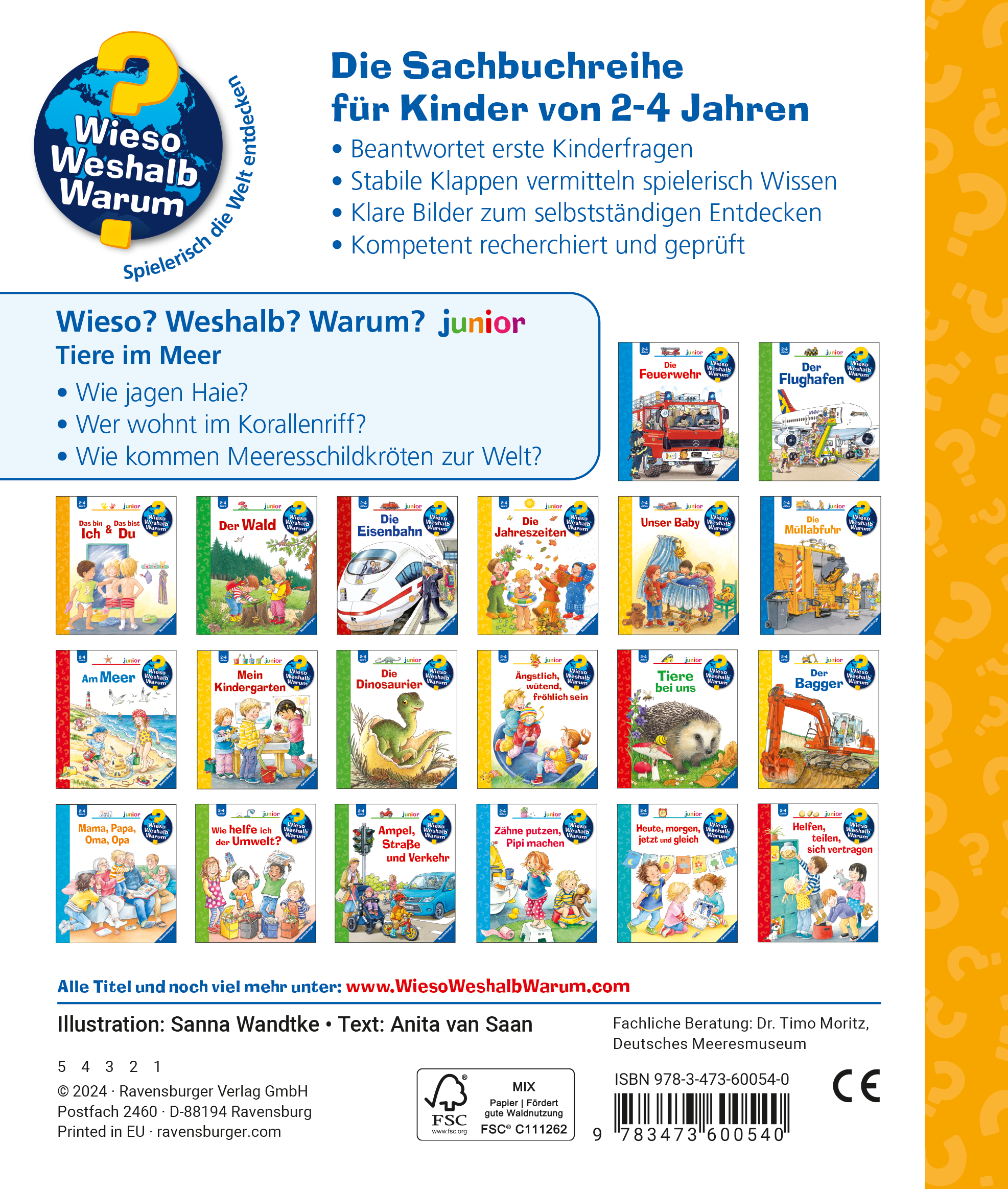 Rückseitencover Wieso? Weshalb? Warum? junior (2-4 J.), Band 57 - Tiere im Meer