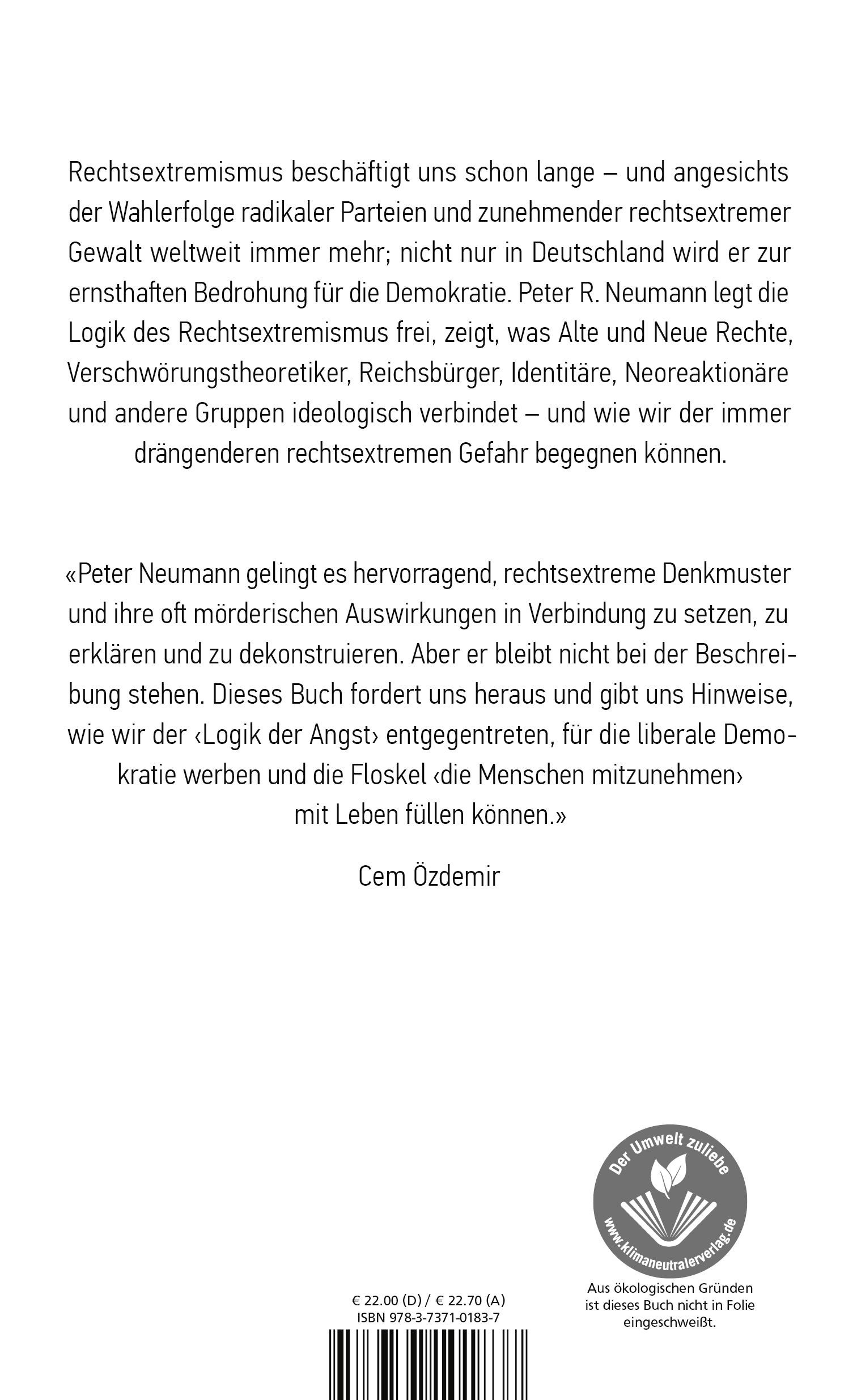 Rückseitencover Logik der Angst