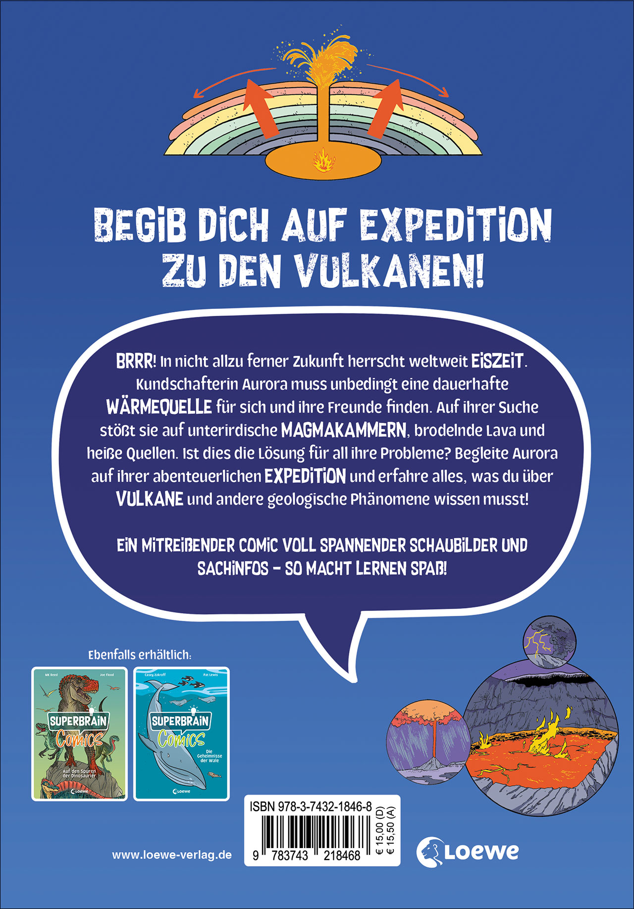 Rückseitencover Superbrain-Comics - Abenteuer Vulkane