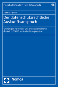 Vorderes Coverbild Der datenschutzrechtliche Auskunftsanspruch