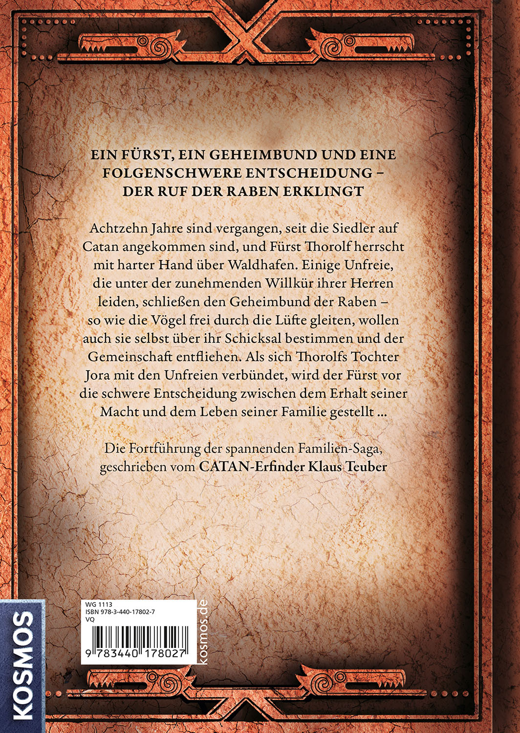 Rückseitencover CATAN - Geheimbund der Raben (Band 2)