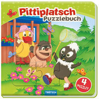 Vorderes Coverbild Trötsch Unser Sandmännchen Puzzlebuch mit 4 Puzzle Pittiplatsch