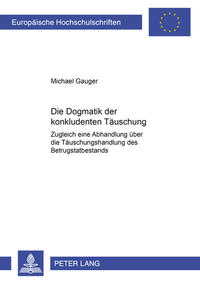 Vorderes Coverbild Die Dogmatik der konkludenten Täuschung