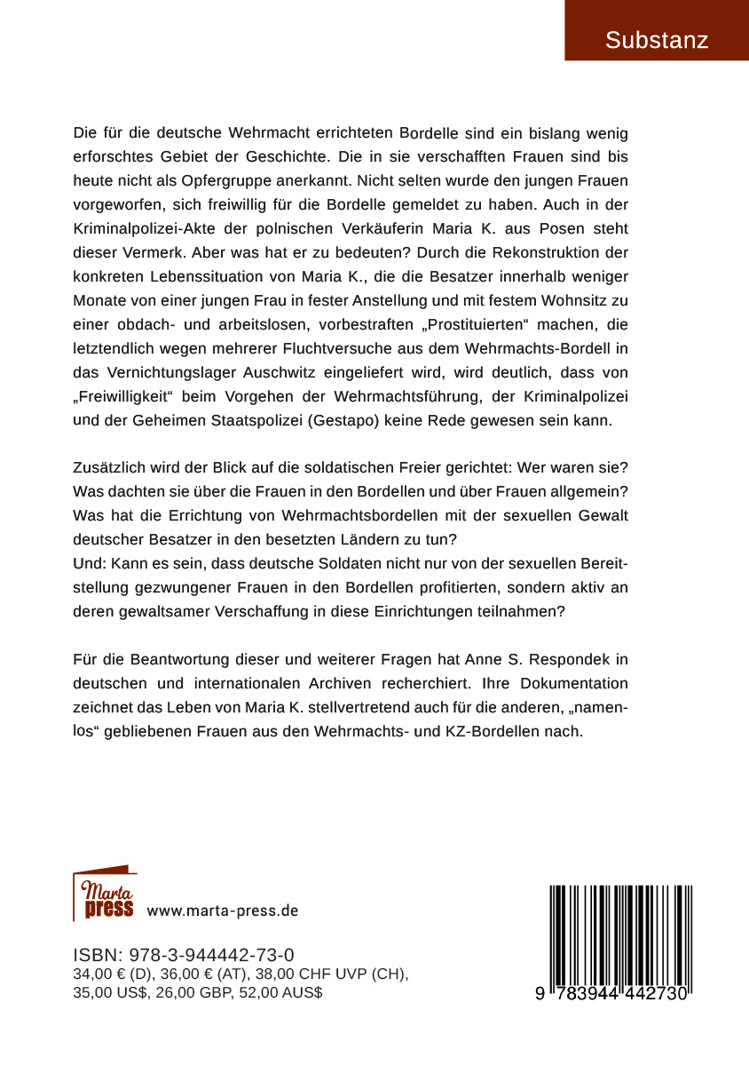 Rückseitencover «Gerne will ich wieder ins Bordell gehen...»