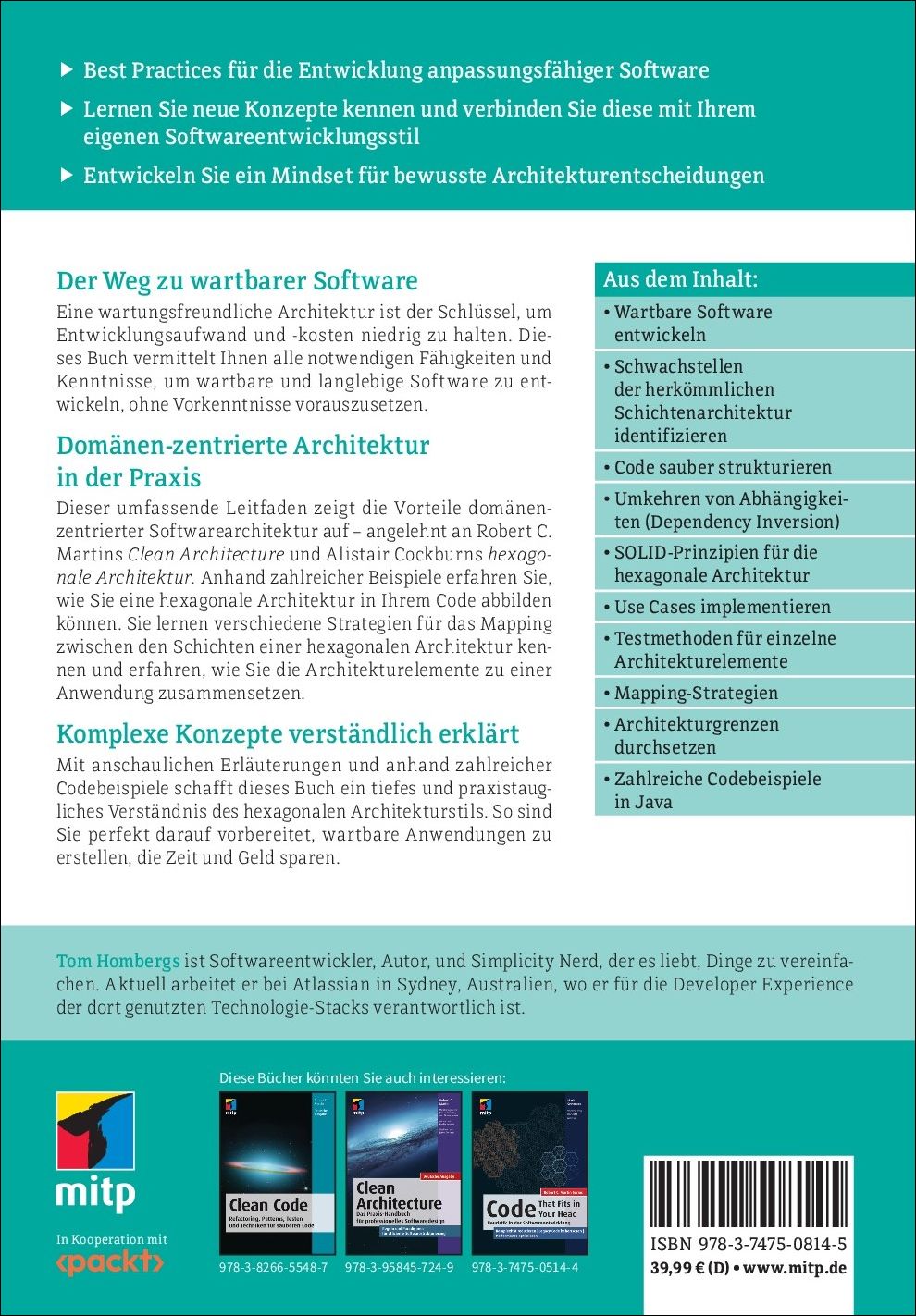 Rückseitencover Clean Architecture Praxisbuch
