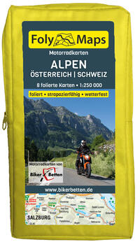 Vorderes Coverbild FolyMaps Motorradkarten Alpen Österreich Schweiz