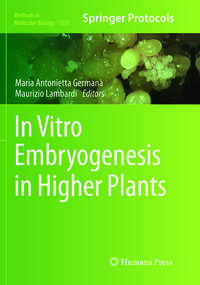 Vorderes Coverbild In Vitro Embryogenesis in Higher Plants