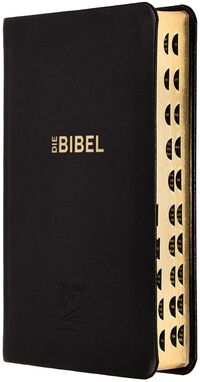 Vorderes Coverbild Schlachter 2000 Bibel - Taschenausgabe (Softcover, schwarz, Goldschnitt, Griffregister) - mit Produktionsmangel