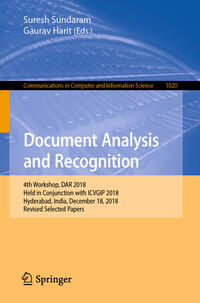 Vorderes Coverbild Document Analysis and Recognition