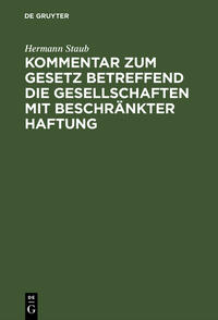 Vorderes Coverbild Kommentar zum Gesetz betreffend die Gesellschaften mit beschränkter Haftung