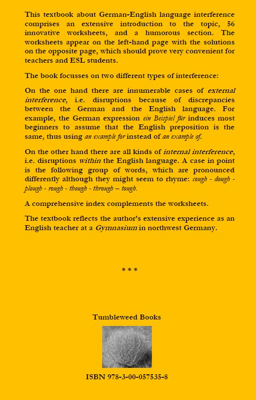 Rückseitencover German-English Language Interference