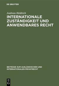 Vorderes Coverbild Internationale Zuständigkeit und anwendbares Recht