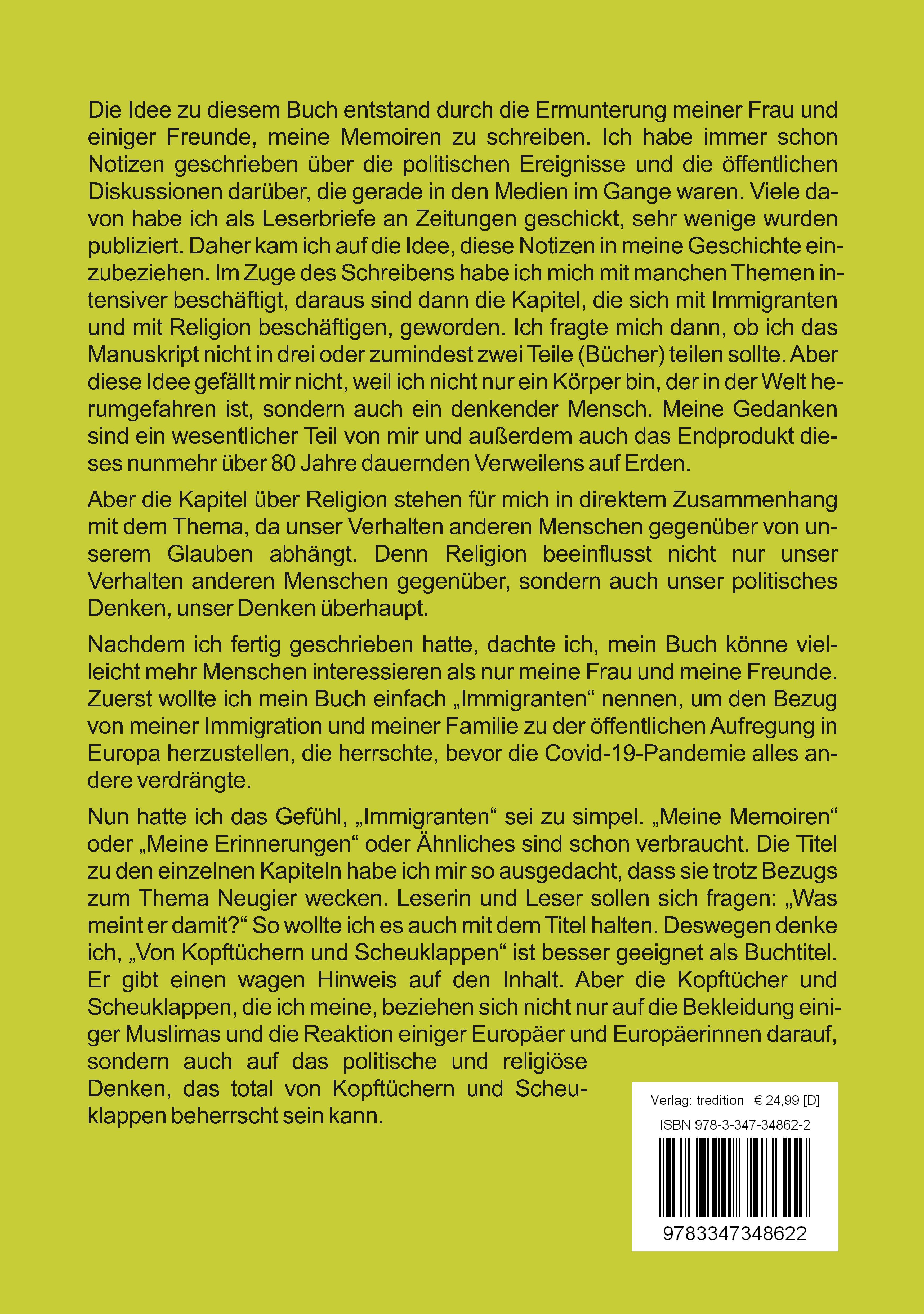 Rückseitencover Von Kopftüchern und Scheuklappen