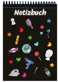 Vorderes Coverbild A 4 Notizblock Manga Items, schwarz, kariert