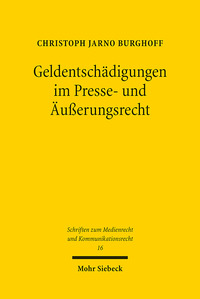 Vorderes Coverbild Geldentschädigungen im Presse- und Äußerungsrecht