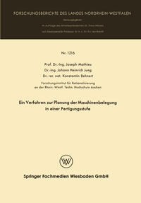 Vorderes Coverbild Ein Verfahren zur Planung der Maschinenbelegung in einer Fertigungsstufe