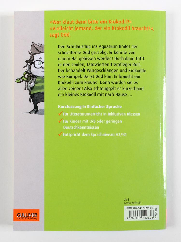 Rückseitencover Kurzfassung in Einfacher Sprache. Der Krokodildieb