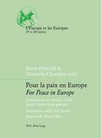 Vorderes Coverbild Pour la paix en Europe / For Peace in Europe