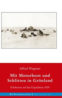 Vorderes Coverbild Mit Motorboot und Schlitten in Grönland