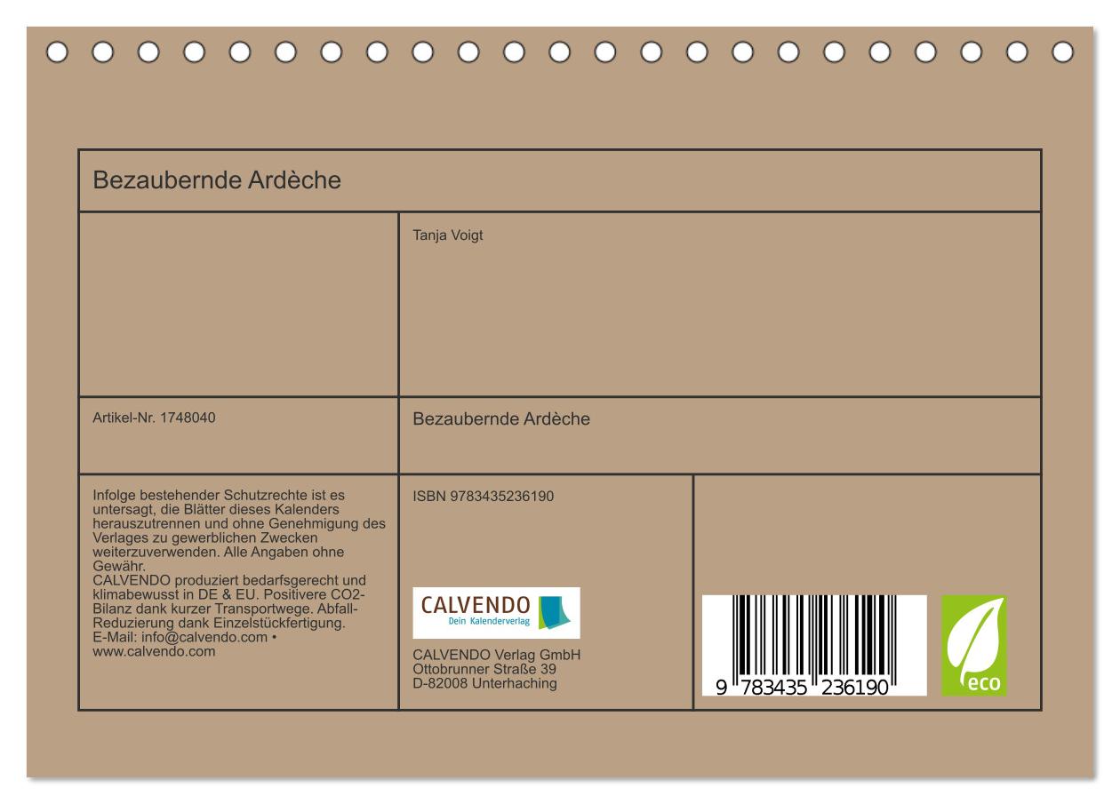 Beispielinhalt (Bild) Bezaubernde Ardèche (Tischkalender 2025 DIN A5 quer), CALVENDO Monatskalender