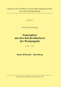Vorderes Coverbild Trauregister aus den Kirchenbüchern der Westprignitz 1705 - 1750, Raum Wilsnack - Havelberg