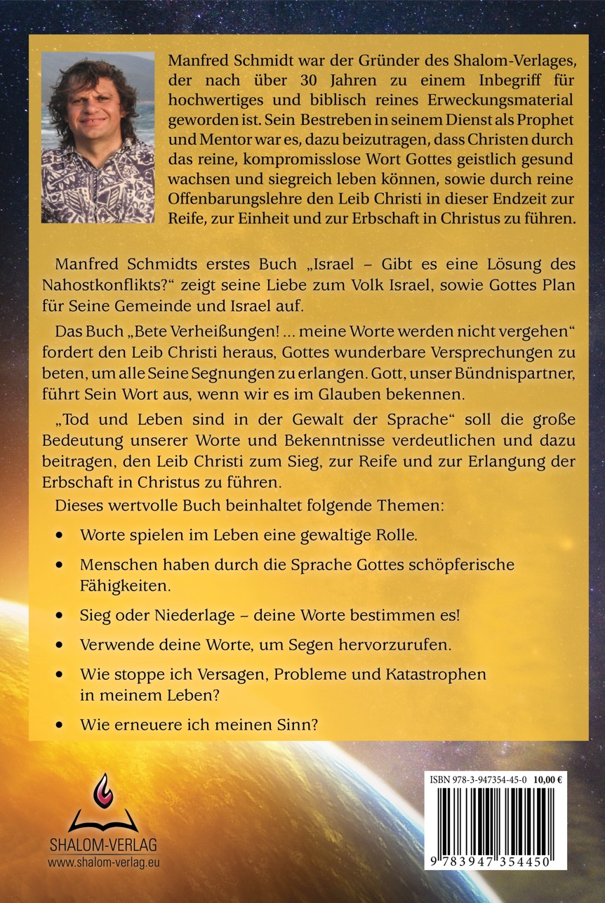 Rückseitencover Tod und Leben sind in der Gewalt der Sprache