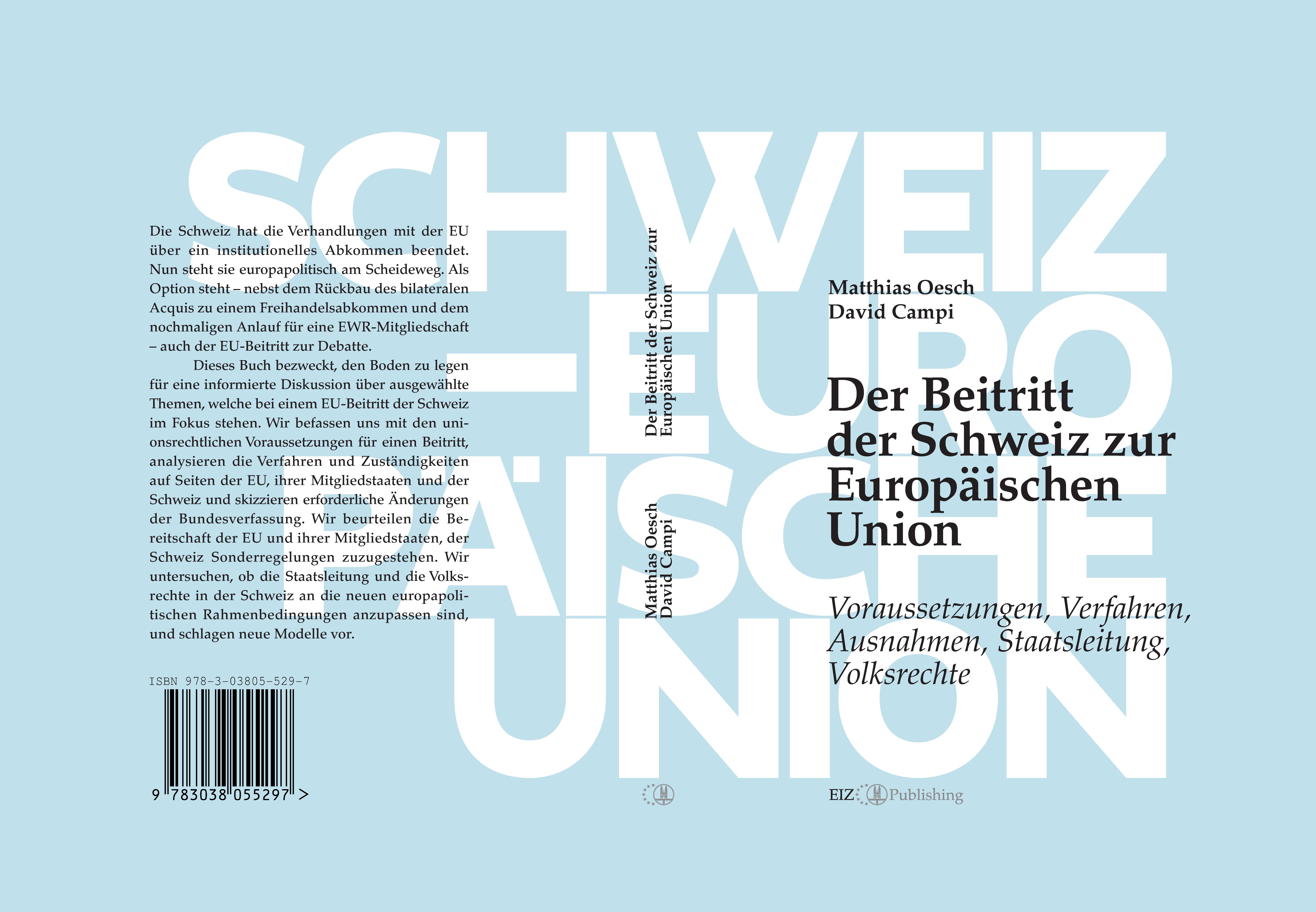 Gesamtes Coverbild Der Beitritt der Schweiz zur Europäischen Union