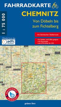 Vorderes Coverbild Fahrradkarte Chemnitz